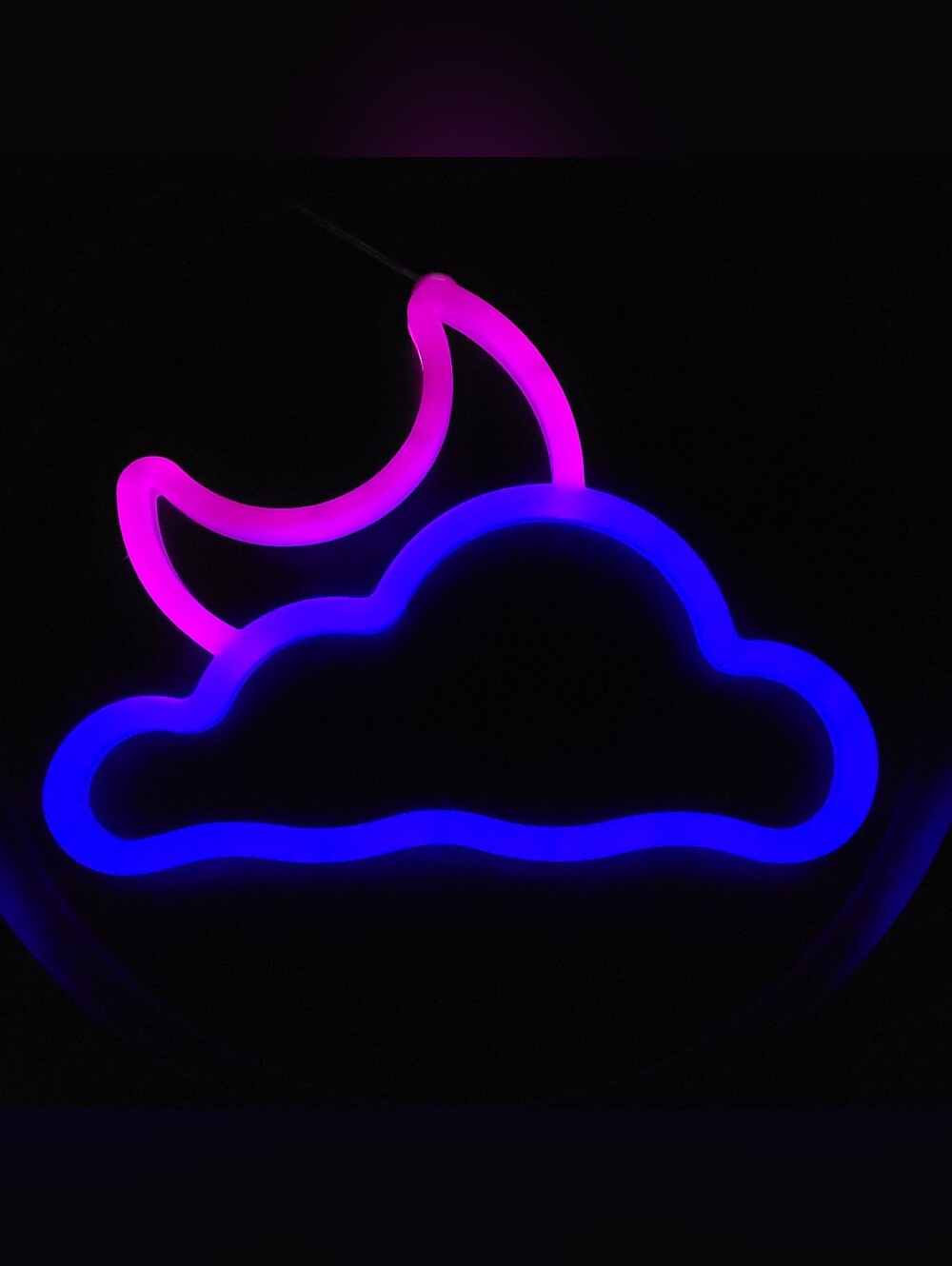 Neon Sign Crescent Moon And Cloud Light - Picture 4 of 9